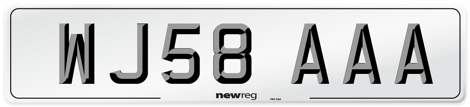 WJ58 AAA Number Plate from New Reg